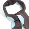 Chocolate Brown Large Pale Blue Polka Dot Fabric Scarf