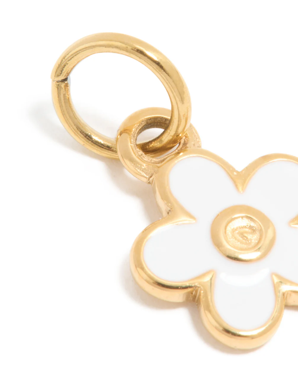 1381-waterproof-gold-plated-stainless-steel-white-enamel-daisy-charm-2.webp Waterproof Gold Plated Stainless Steel White Enamel Daisy Charm