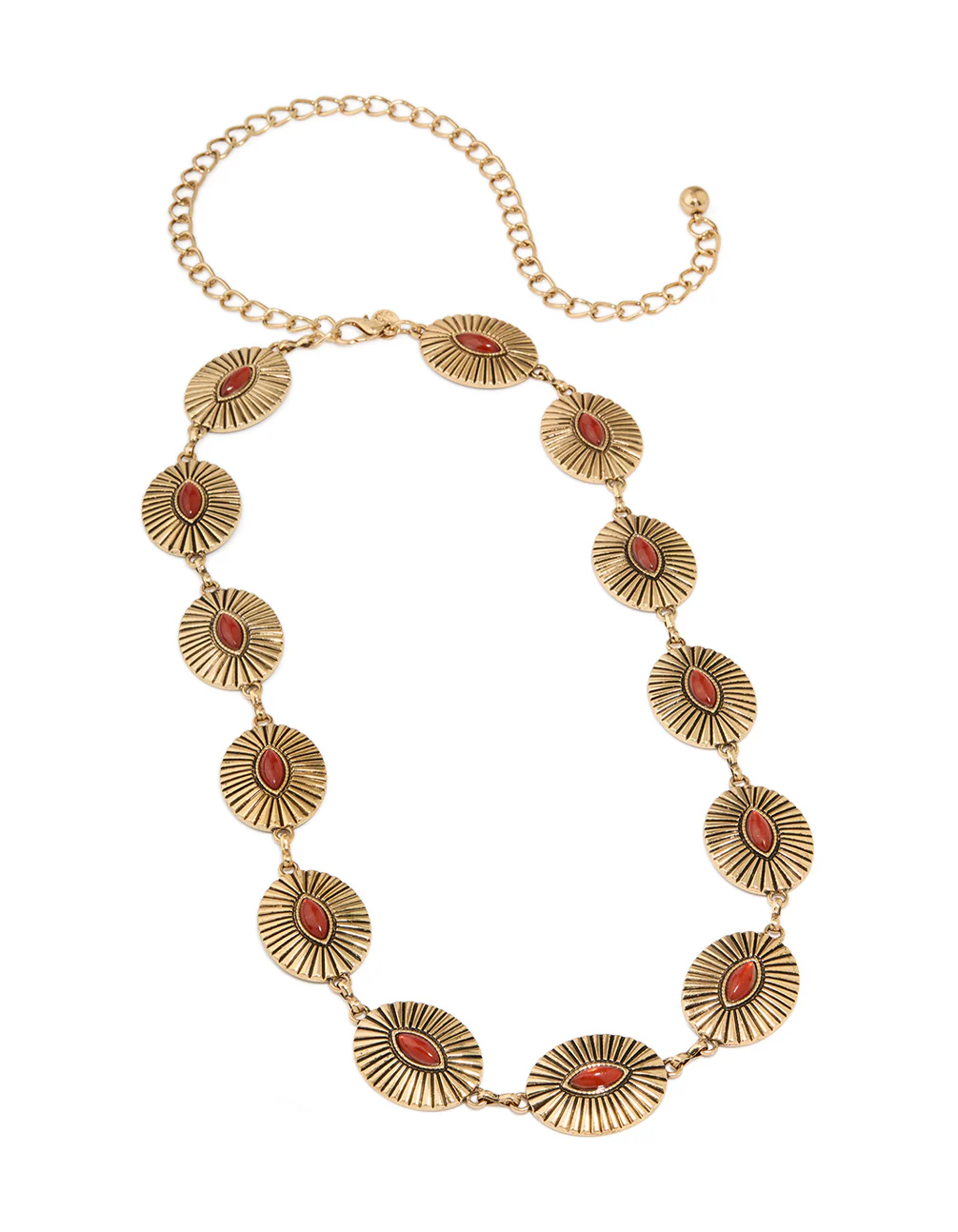 1384-antique-gold-red-oval-gem-western-belt-2.webp Antique Gold Red Oval Gem Western Belt