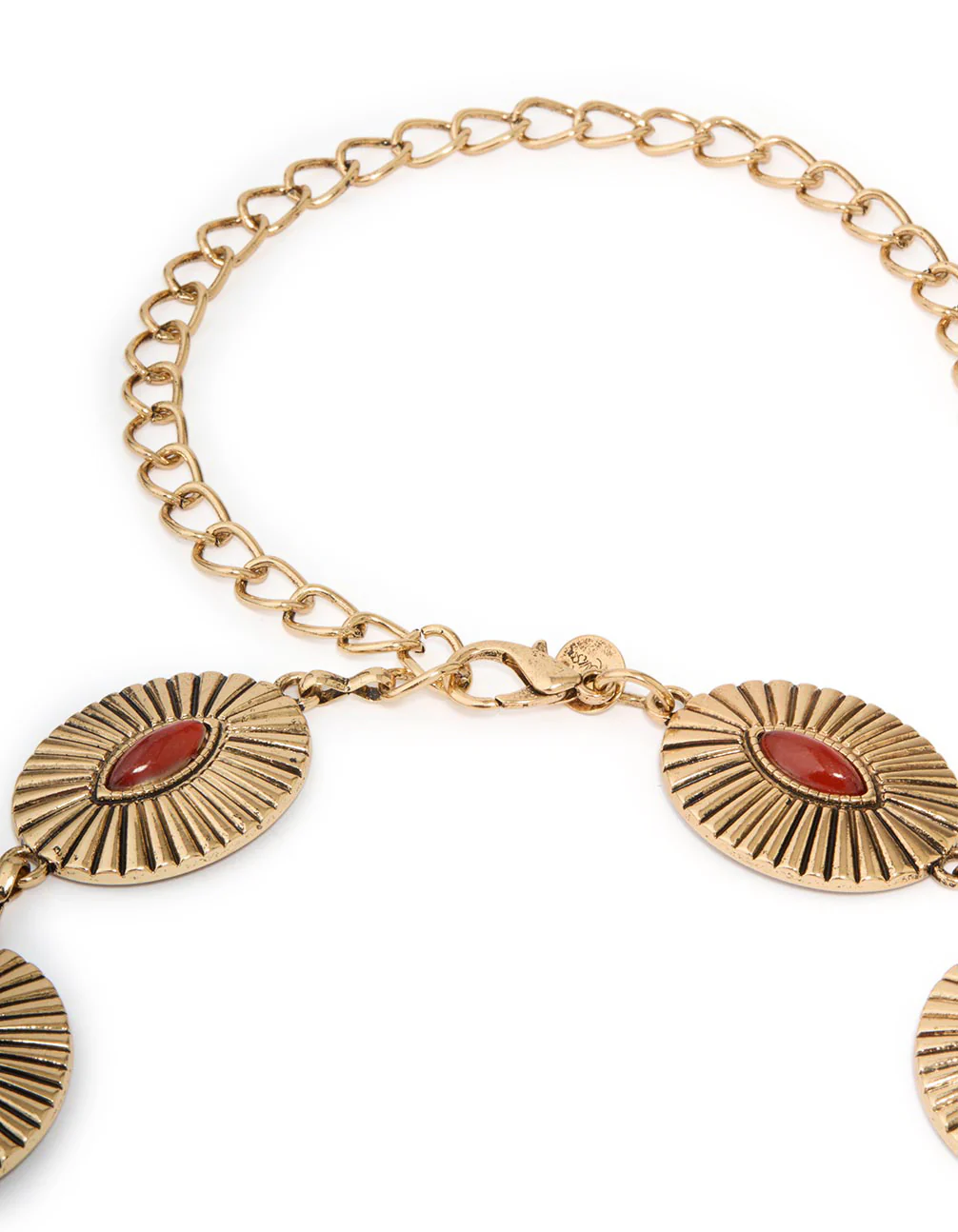 1384-antique-gold-red-oval-gem-western-belt-3.webp Antique Gold Red Oval Gem Western Belt