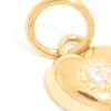 Waterproof Gold Plated Stainless Steel Cubic Zirconia Puffy Heart Charm