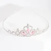 Kids Silver Stone Diamante Tiara Headband