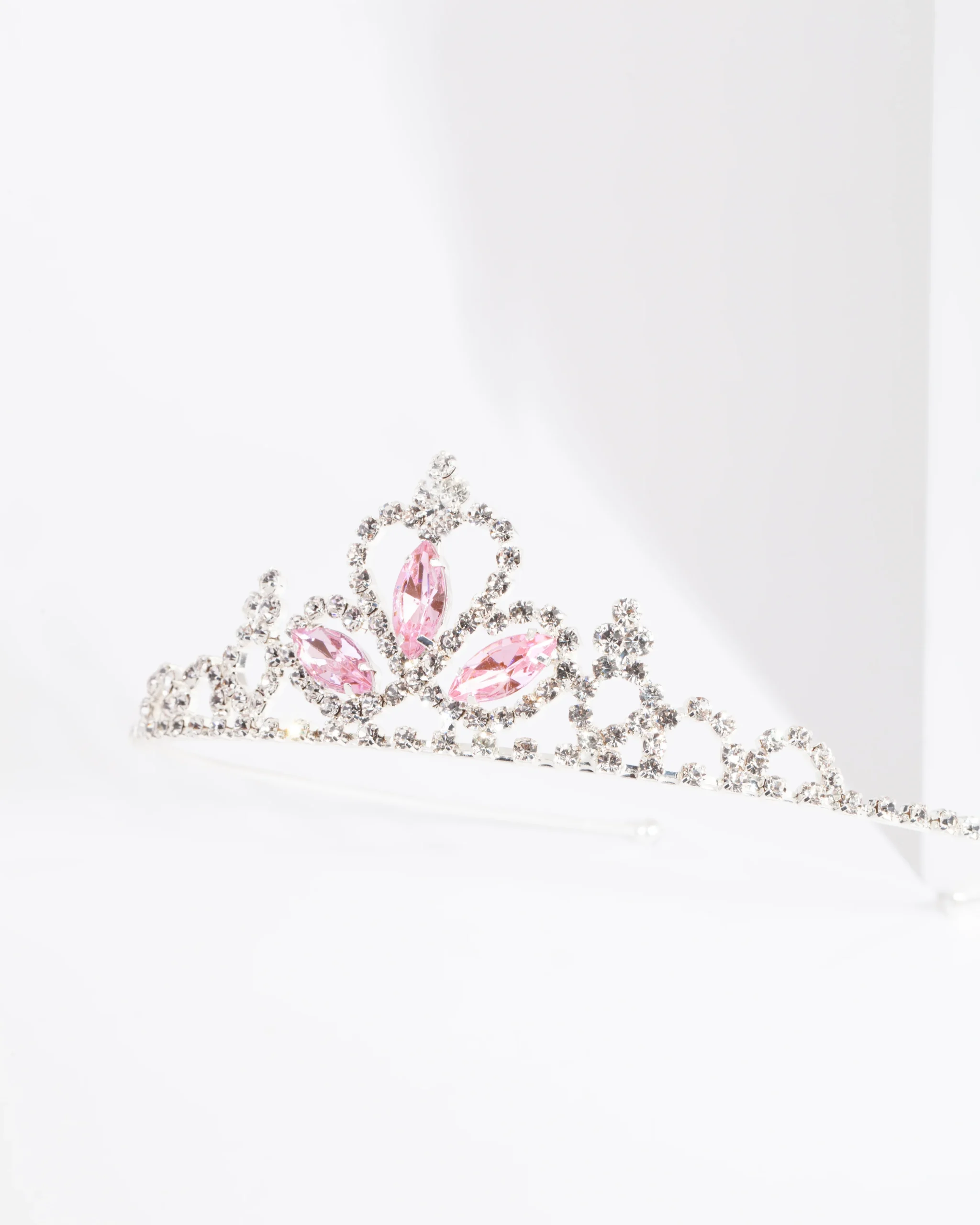 1397-kids-silver-stone-diamante-tiara-headband-2.webp Kids Silver Stone Diamante Tiara Headband