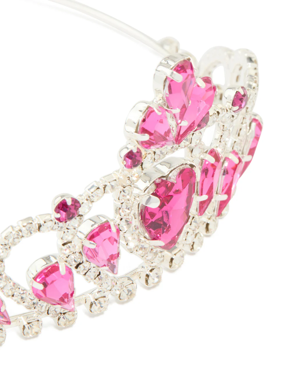 1398-kids-silver-heart-pink-gem-tiara-headband-3.webp Kids Silver Heart Pink Gem Tiara Headband