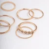 Gold Dainty Flower Ring Pack