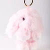 Kids Pink Fluffy Bunny Keyring