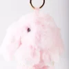 Kids Pink Fluffy Bunny Keyring