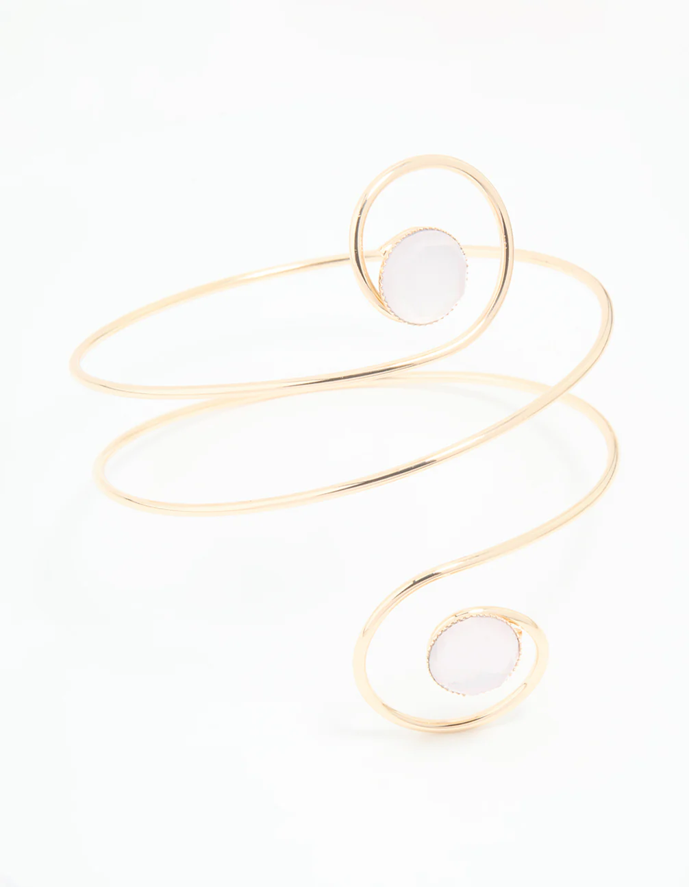 Gold Clear Gem Swirl Arm Cuff