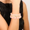 Pink Acrylic & Gold Smooth Bracelets 3-Pack