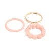 Pink Acrylic & Gold Smooth Bracelets 3-Pack