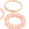 Pink Acrylic & Gold Smooth Bracelets 3-Pack