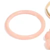 Pink Acrylic & Gold Smooth Bracelets 3-Pack