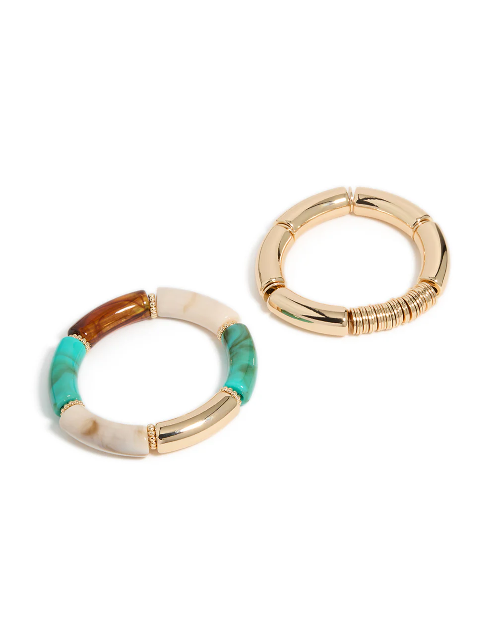 1428-gold-with-rings-acrylic-stretch-bracelets-2-pack-2.webp Gold With Rings & Acrylic Stretch Bracelets 2-Pack
