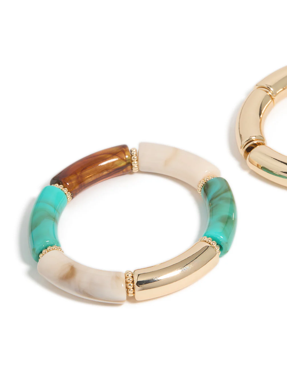 1428-gold-with-rings-acrylic-stretch-bracelets-2-pack-4.webp Gold With Rings & Acrylic Stretch Bracelets 2-Pack