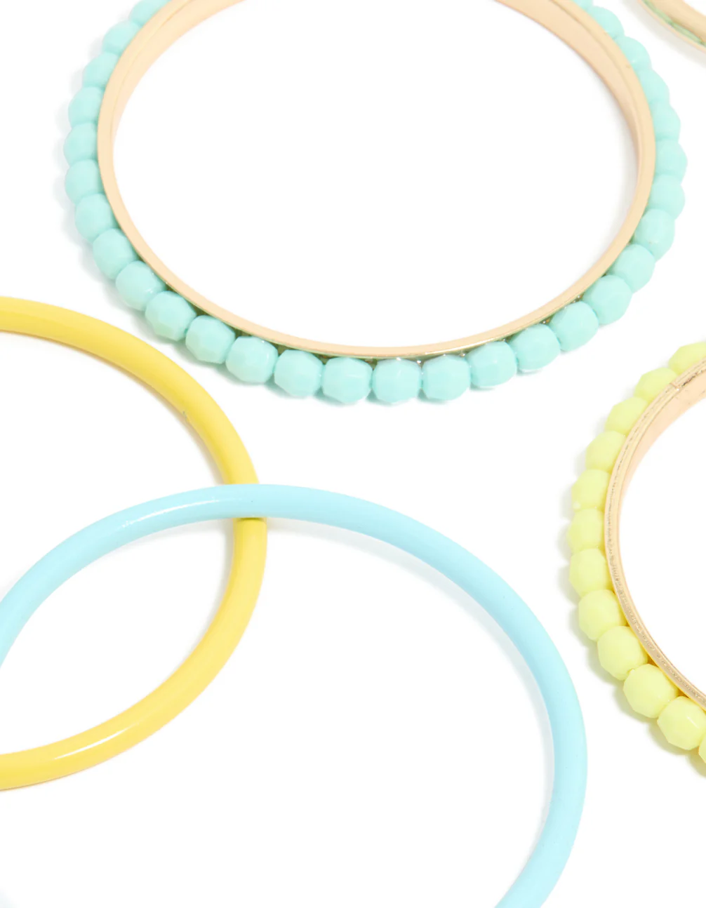 1430-gold-blue-yellow-acrylic-beaded-bangles-6-pack-2.webp Gold Blue & Yellow Acrylic Beaded Bangles 6-Pack
