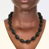 Black Acrylic Beaded Necklace