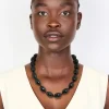 Black Acrylic Beaded Necklace