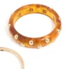 Gold & Brown Acrylic Studded Bangles 2-Pack