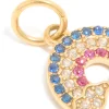 Waterproof Gold Plated Stainless Steel Cubic Zirconia Rainbow Charm