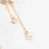 Gold Plated Acrylic Flower Pearl Drop Earrings