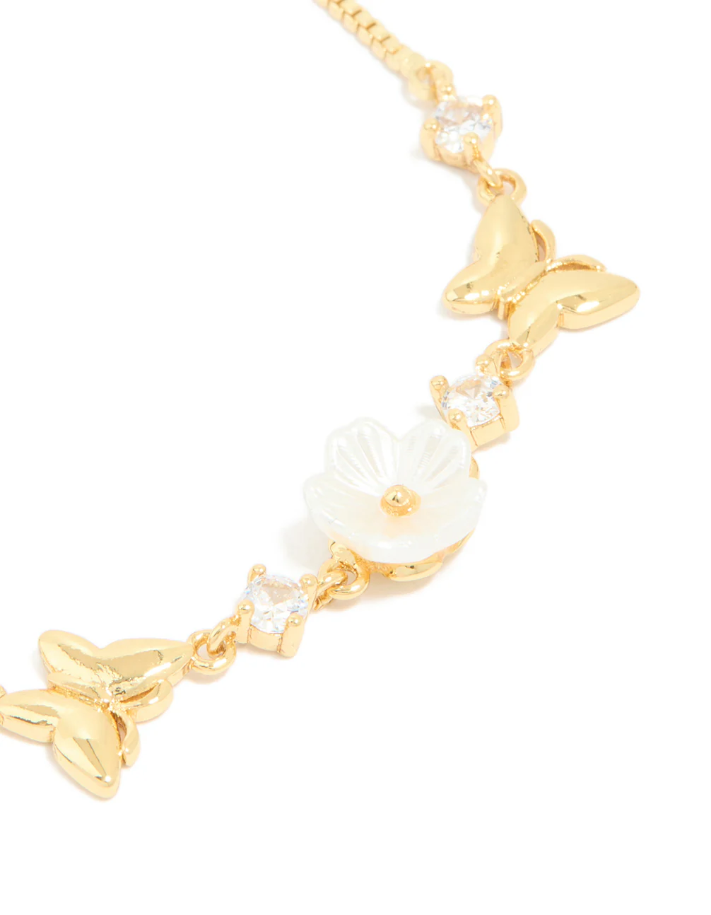 1451-gold-plated-cubic-zirconia-acrylic-flower-toggle-bracelet-4.webp Gold Plated Cubic Zirconia Acrylic Flower Toggle Bracelet