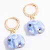 Gold Acrylic Elephant Drop Earrings
