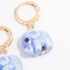 Gold Acrylic Elephant Drop Earrings