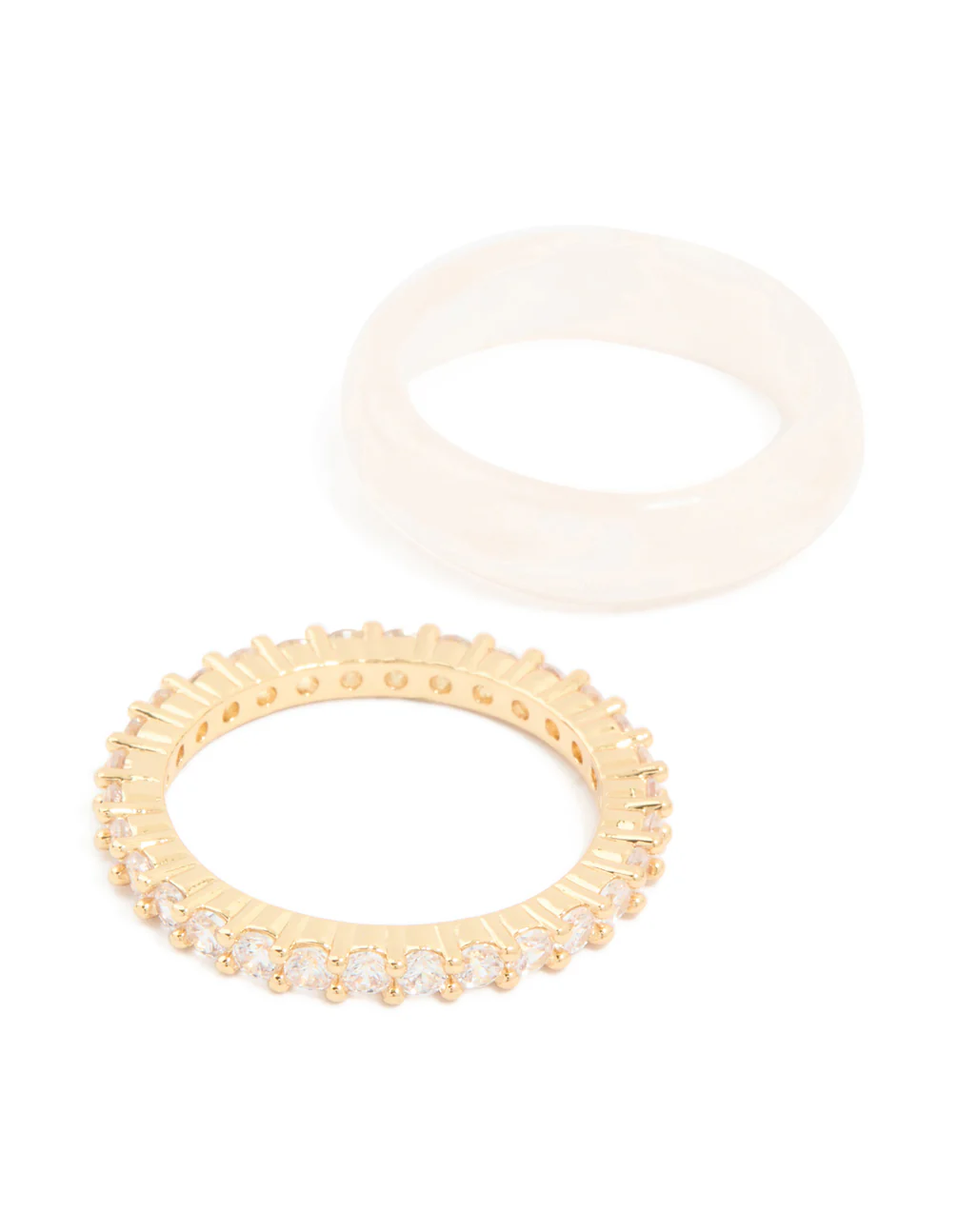 1469-gold-plated-pink-acrylic-cubic-zirconia-rings-3-pack-4.webp Gold Plated Pink Acrylic & Cubic Zirconia Rings 3-Pack