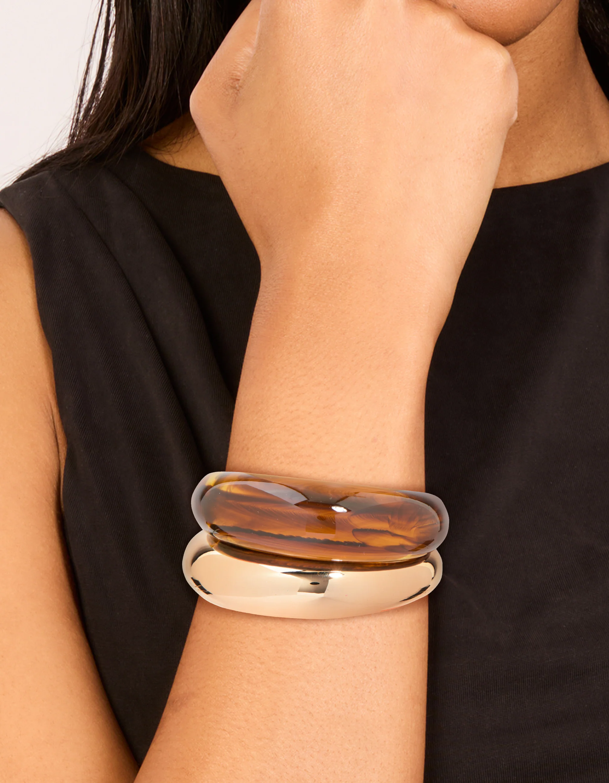 1477-brown-acrylic-gold-wrist-cuffs-2-pack-1.webp Brown Acrylic & Gold Wrist Cuffs 2-Pack