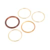 Gold Plated & Brown Acrylic Mixed Bangles 5-Pack