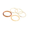 Gold Plated & Brown Acrylic Mixed Bangles 5-Pack