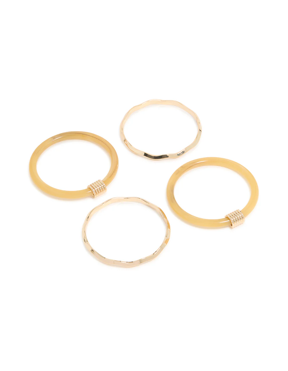 1486-neutral-acrylic-gold-wavy-bangles-4-pack-1.webp Neutral Acrylic & Gold Wavy Bangles 4-Pack