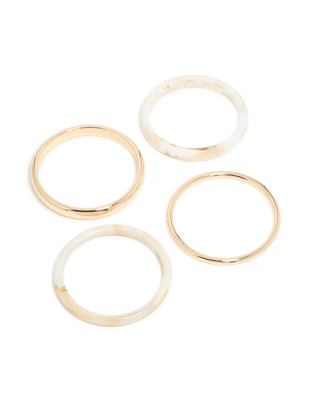 1488-gold-white-acrylic-marble-thin-bangles-4-pack-1.webp Gold & White Acrylic Marble Thin Bangles 4-Pack