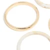 Gold & White Acrylic Marble Thin Bangles 4-Pack