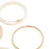 Gold & White Acrylic Marble Thin Bangles 4-Pack