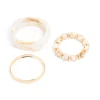 Gold & White Acrylic Bangles 3-Pack