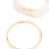 Gold & White Acrylic Bangles 3-Pack