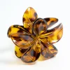 Neutral Acrylic Frangipani Flower Claw Clip