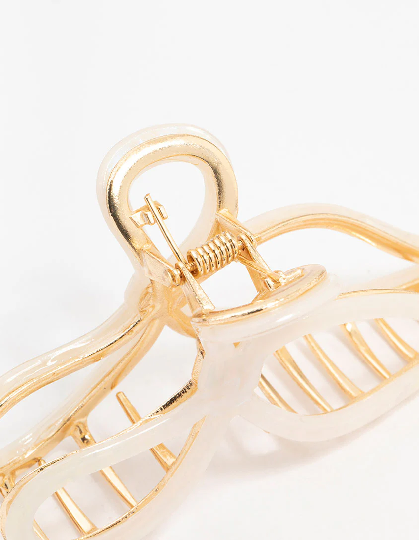 1491-ivory-acrylic-bow-hair-claw-clip-3.webp Ivory Acrylic Bow Hair Claw Clip