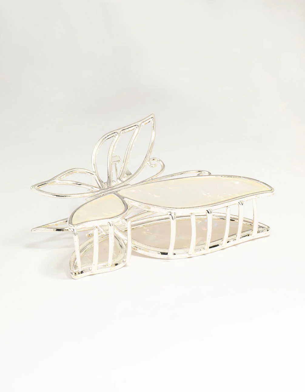 1492-silver-acrylic-butterfly-claw-clip-3.webp Silver Acrylic Butterfly Claw Clip