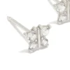 14K White Gold Cubic Zirconia Butterfly Piercing Stud