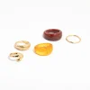 Gold Acrylic Bubble Stacking Rings 5-Pack