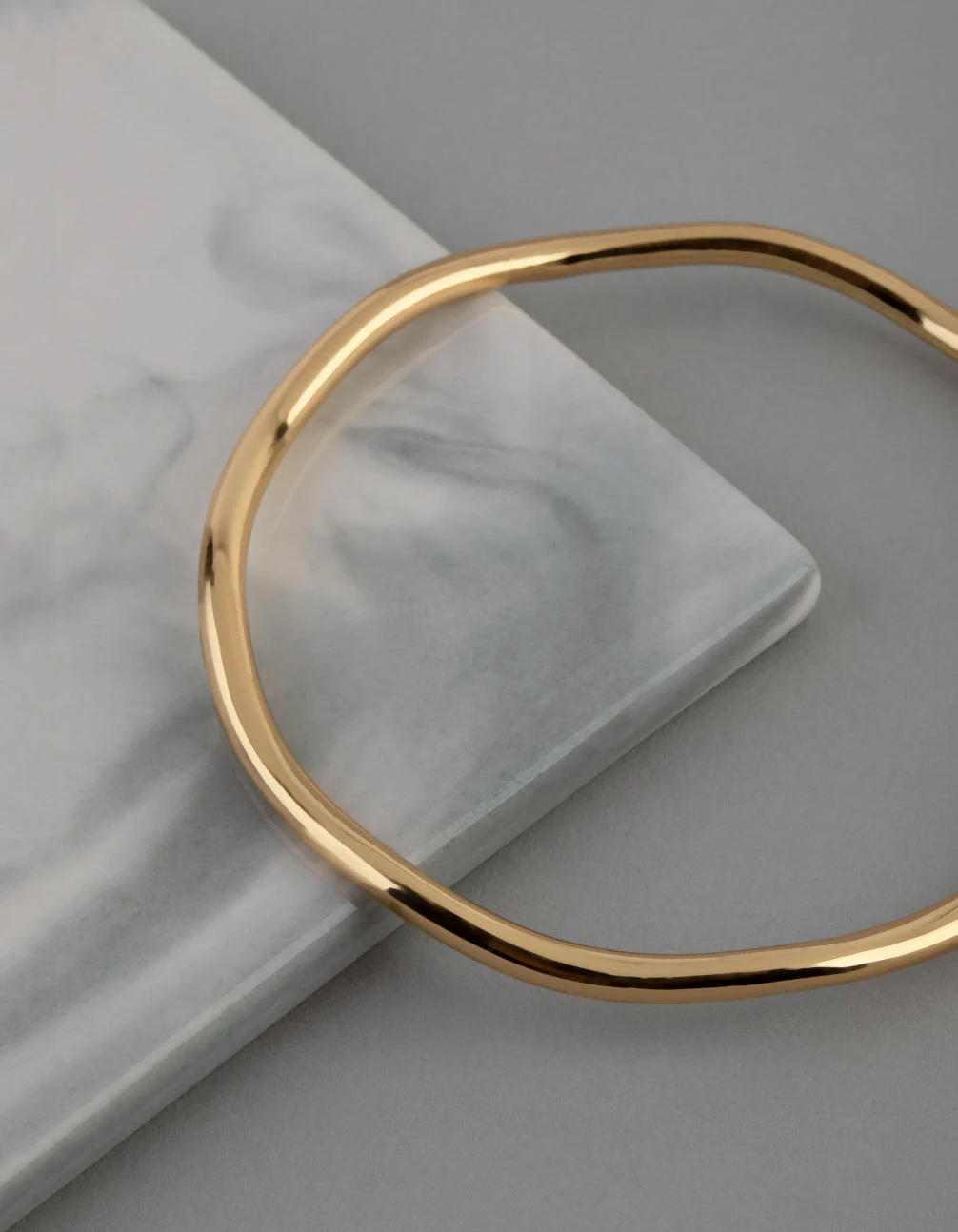 18ct Gold Plated Brass 3.5mm Wavey Bangle