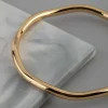 18ct Gold Plated Brass 4.5mm Wavey Bangle