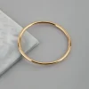 18ct Gold Plated Brass 4mm Bangle Bracelet