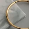 18ct Gold Plated Brass 4mm Bangle Bracelet