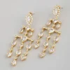18ct Gold Plated Brass Cubic Zirconia Chandelier Drop Earrings