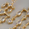 18ct Gold Plated Brass Cubic Zirconia Chandelier Drop Earrings