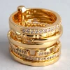 18ct Gold Plated Brass Cubic Zirconia Multi Row Stack Ring