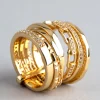 18ct Gold Plated Brass Cubic Zirconia Multi Row Stack Ring